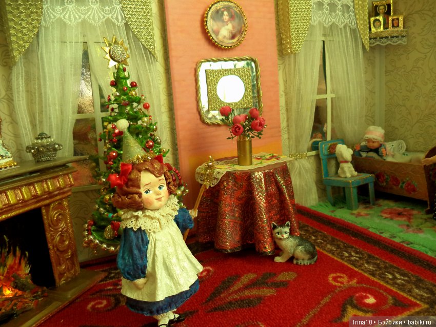 Ёлочная ватная игрушка - Девочка с рождественской звездой (фото 7)