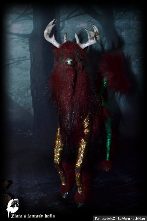 Волшебный олень, авторская подвижная мягкая скульптура (фото 4)