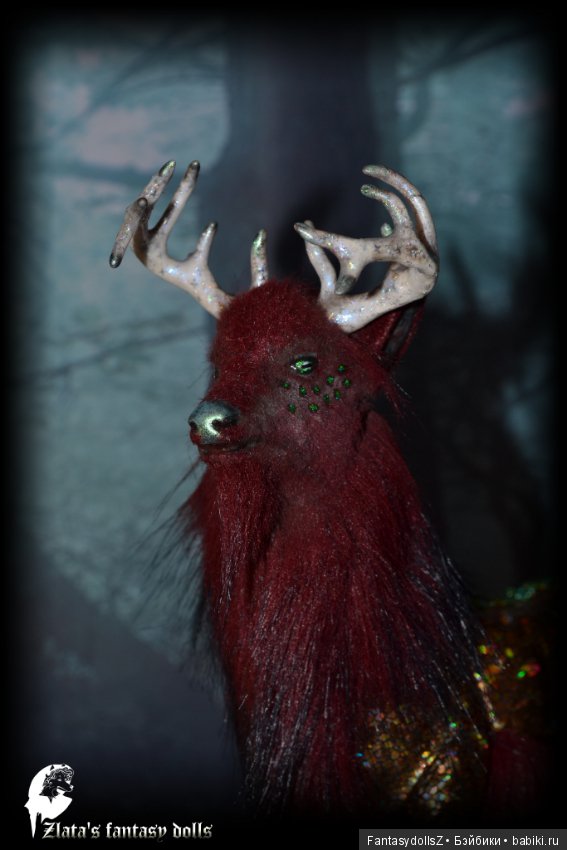 Волшебный олень, авторская подвижная мягкая скульптура (фото 6)