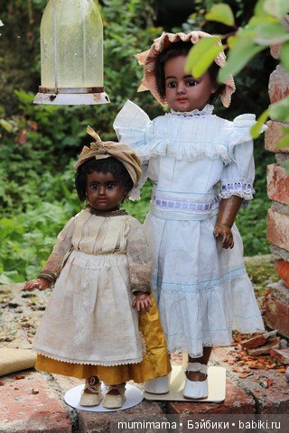 Антикварные куклы мулаточки, малышка Denamur и SH 1009