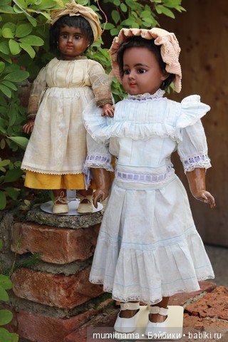 Антикварные куклы мулаточки, малышка Denamur и SH 1009
