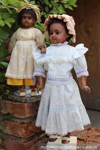 Антикварные куклы мулаточки, малышка Denamur и SH 1009
