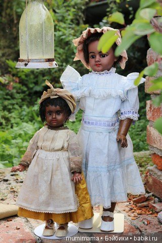 Антикварные куклы мулаточки, малышка Denamur и SH 1009