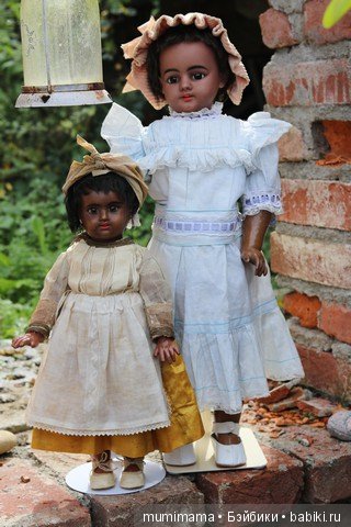 Антикварные куклы мулаточки, малышка Denamur и SH 1009