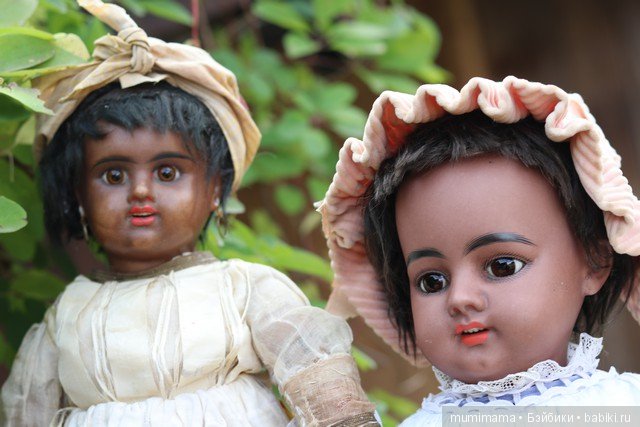 Антикварные куклы мулаточки, малышка Denamur и SH 1009
