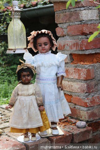 Антикварные куклы мулаточки, малышка Denamur и SH 1009