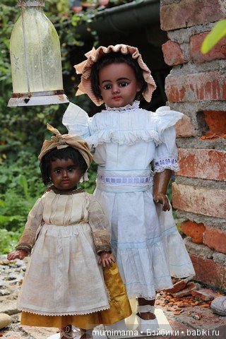 Антикварные куклы мулаточки, малышка Denamur и SH 1009