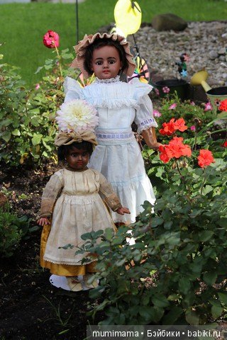 Антикварные куклы мулаточки, малышка Denamur и SH 1009