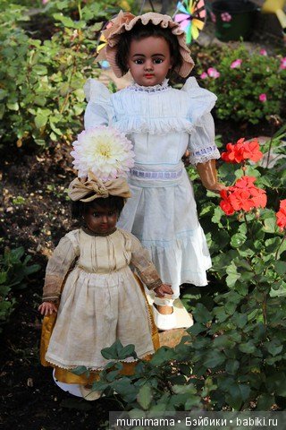 Антикварные куклы мулаточки, малышка Denamur и SH 1009