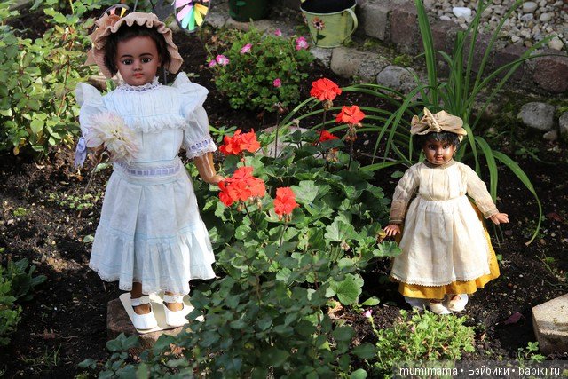 Антикварные куклы мулаточки, малышка Denamur и SH 1009