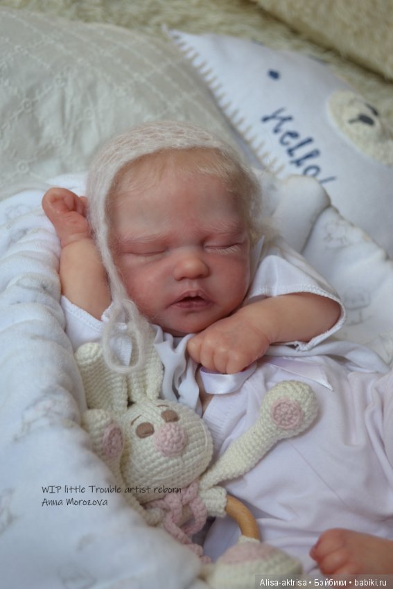 Трабл малыш - белоснежное создание. Кукла-реборн Анны Морозовой