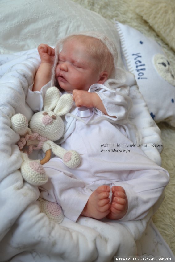 Трабл малыш - белоснежное создание. Кукла-реборн Анны Морозовой