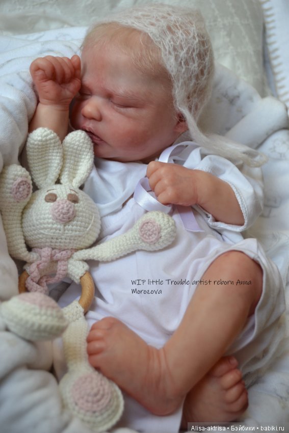 Трабл малыш - белоснежное создание. Кукла-реборн Анны Морозовой (фото 9)