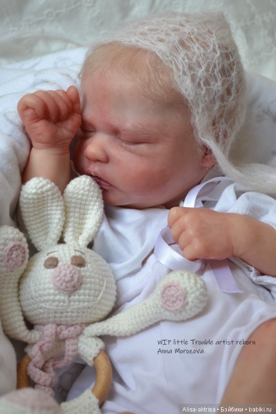 Трабл малыш - белоснежное создание. Кукла-реборн Анны Морозовой