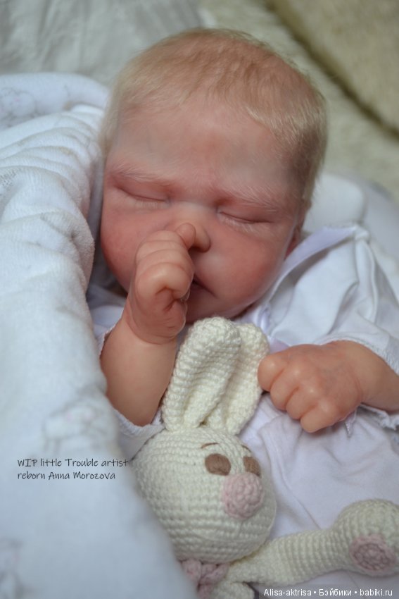 Трабл малыш - белоснежное создание. Кукла-реборн Анны Морозовой (фото 6)