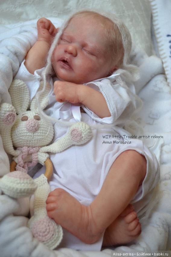Трабл малыш - белоснежное создание. Кукла-реборн Анны Морозовой