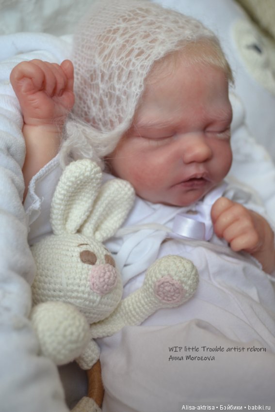 Трабл малыш - белоснежное создание. Кукла-реборн Анны Морозовой