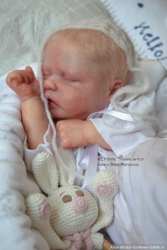 Трабл малыш - белоснежное создание. Кукла-реборн Анны Морозовой