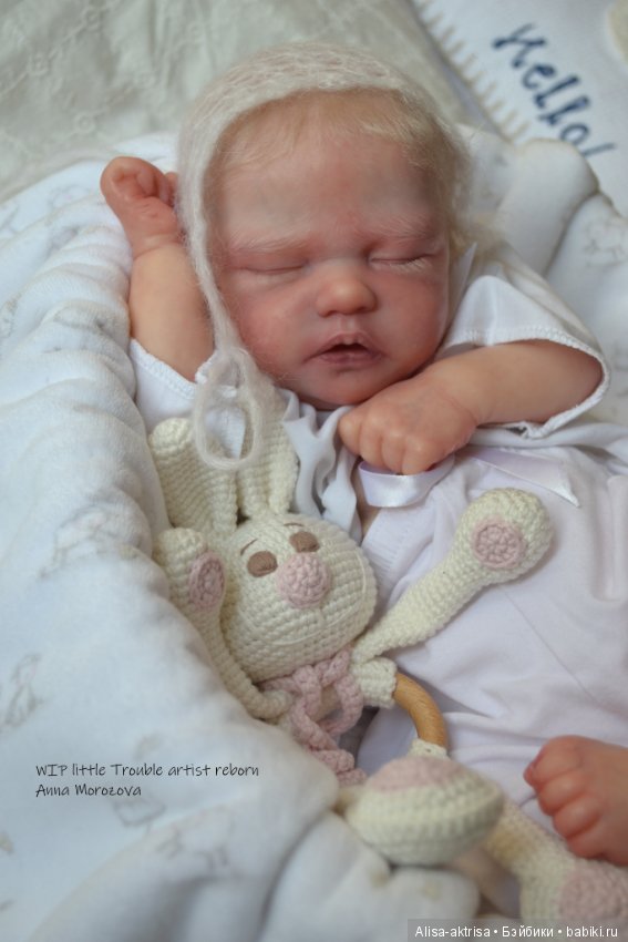 Трабл малыш - белоснежное создание. Кукла-реборн Анны Морозовой