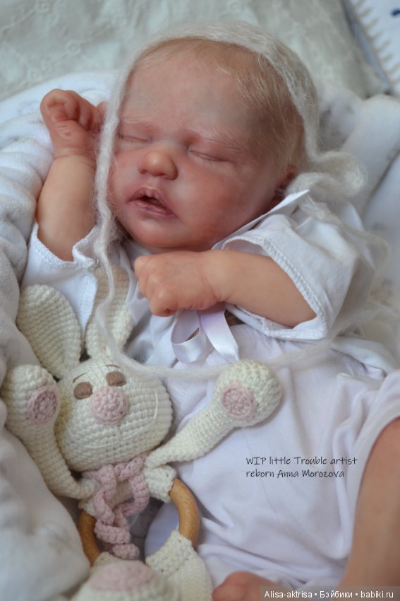 Трабл малыш - белоснежное создание. Кукла-реборн Анны Морозовой