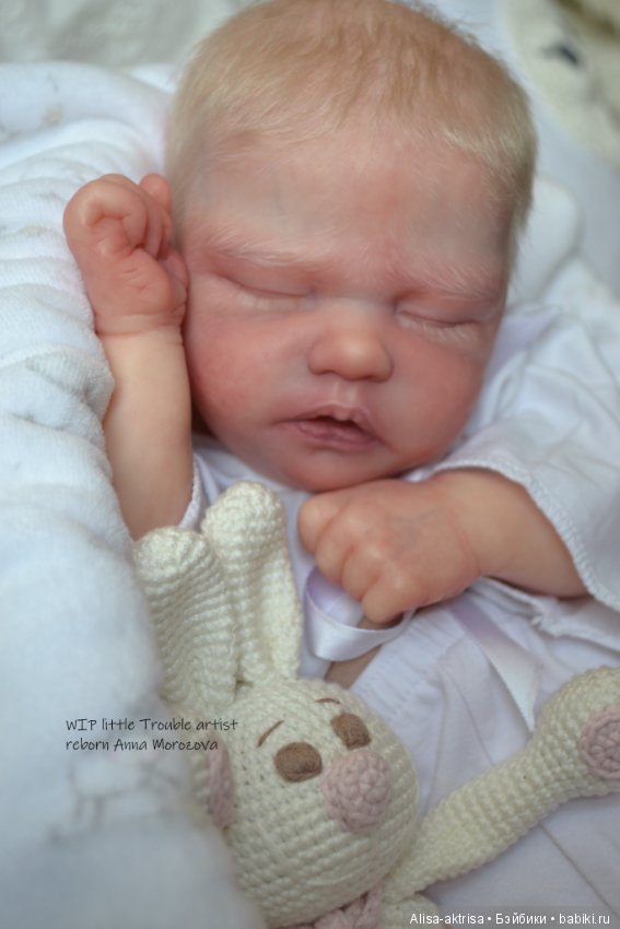 Трабл малыш - белоснежное создание. Кукла-реборн Анны Морозовой (фото 7)