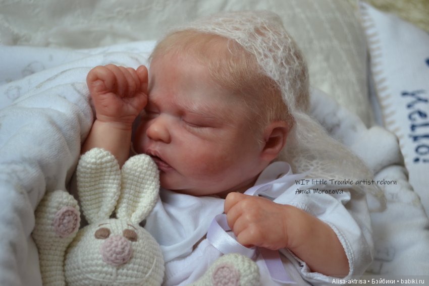 Трабл малыш - белоснежное создание. Кукла-реборн Анны Морозовой (фото 8)