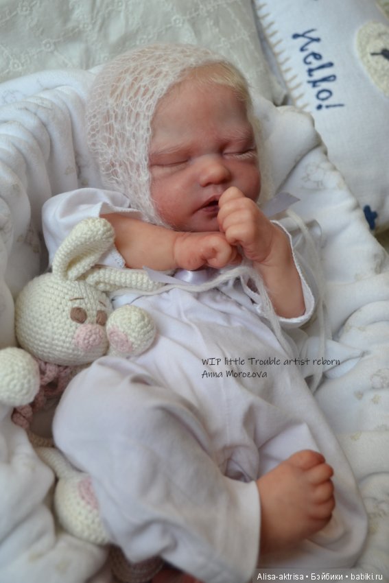 Трабл малыш - белоснежное создание. Кукла-реборн Анны Морозовой