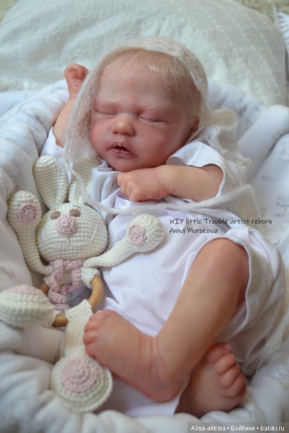 Трабл малыш - белоснежное создание. Кукла-реборн Анны Морозовой