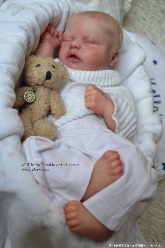 Трабл малыш - белоснежное создание. Кукла-реборн Анны Морозовой (фото 3)