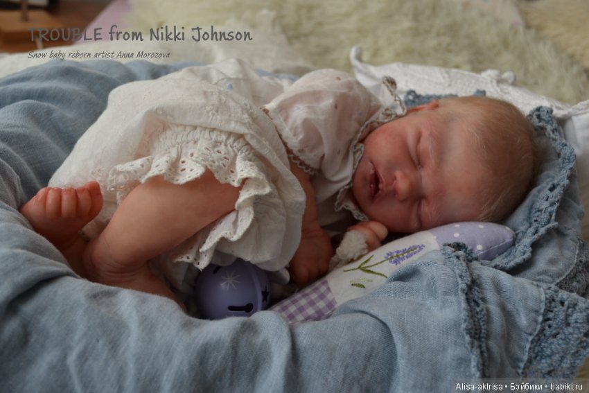 Снежный малыш от Никки Джонстон. Кукла - реборн Анны Морозовой