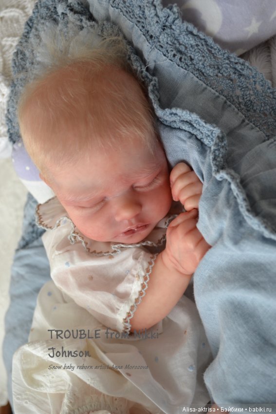 Снежный малыш от Никки Джонстон. Кукла - реборн Анны Морозовой