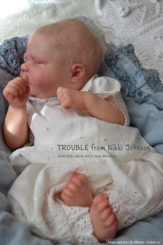 Снежный малыш от Никки Джонстон. Кукла - реборн Анны Морозовой