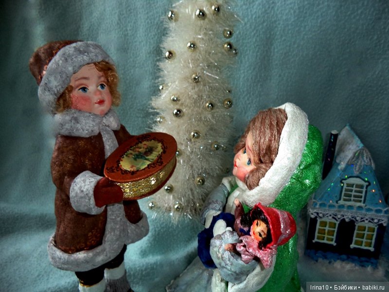 Ватные елочные игрушки - Детки не нашего времени (фото 10)