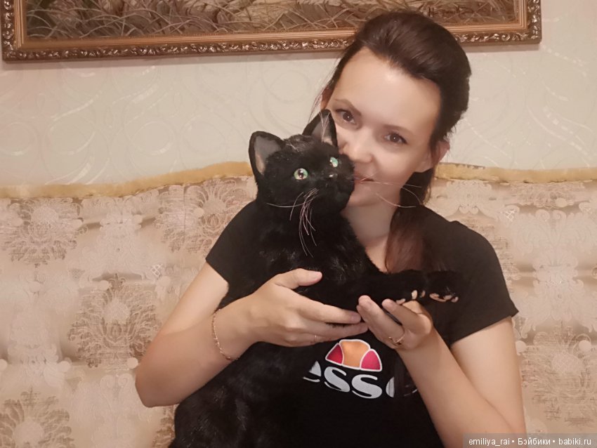 Черный кот - реалистичная игрушка