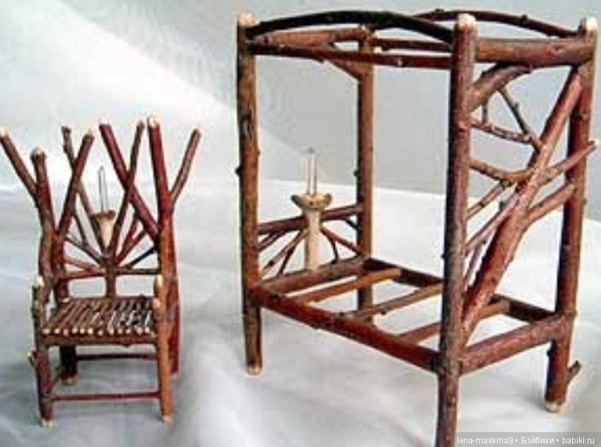 Кукольная мебель, из палочек, веточек и прочего (фото 6)