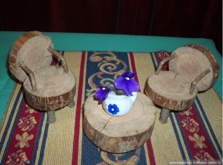 Кукольная мебель, из палочек, веточек и прочего (фото 3)