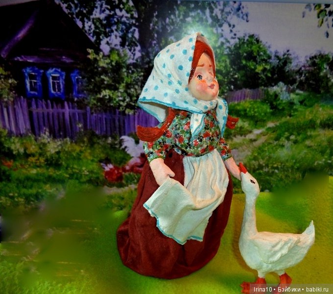 Новые ватные игрушки - Варенька и гусь (фото 2)