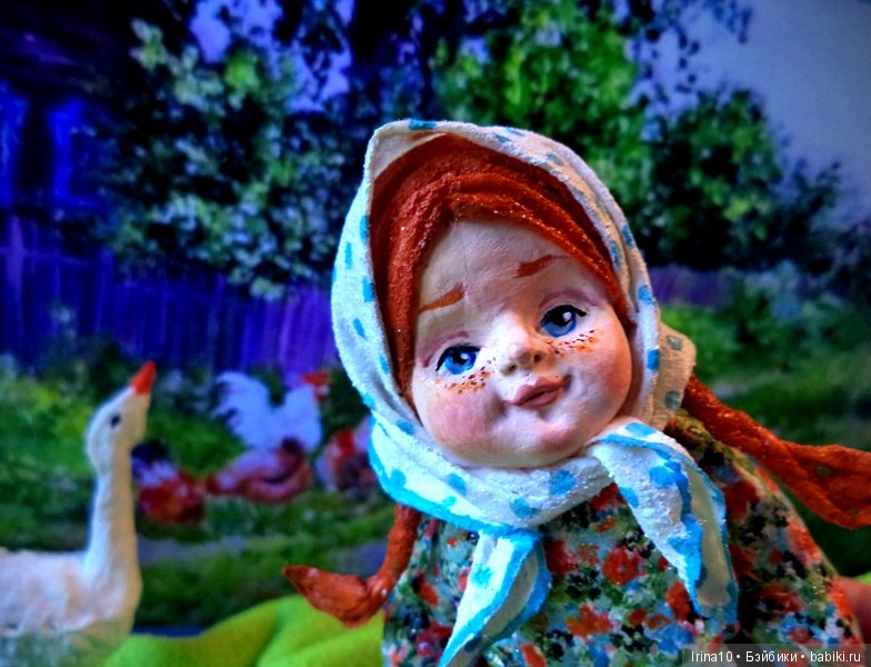 Новые ватные игрушки - Варенька и гусь (фото 5)