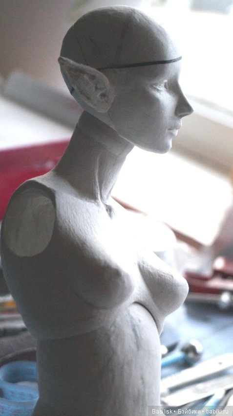 Эльфийка Эллана. Процесс — Авторские шарнирные куклы своими руками: лепка (фото 8)