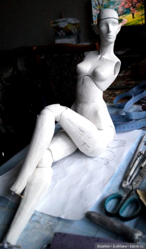 Эльфийка Эллана. Процесс — Авторские шарнирные куклы своими руками: лепка (фото 9)