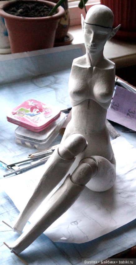 Эльфийка Эллана. Процесс — Авторские шарнирные куклы своими руками: лепка (фото 3)