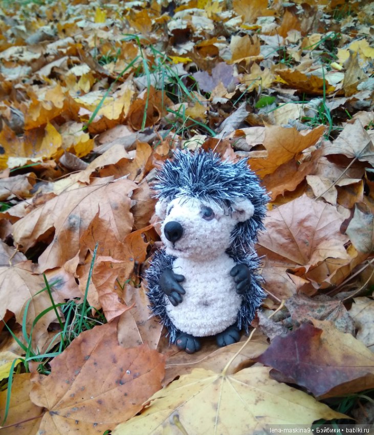 Ёжик и осень — Текстильные игрушки и примитивы: кофейные (фото 8)
