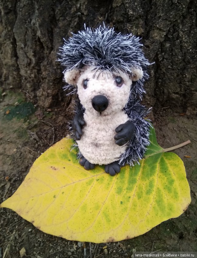 Ёжик и осень — Текстильные игрушки и примитивы: кофейные