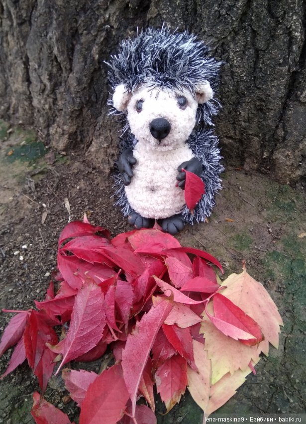Ёжик и осень — Текстильные игрушки и примитивы: кофейные