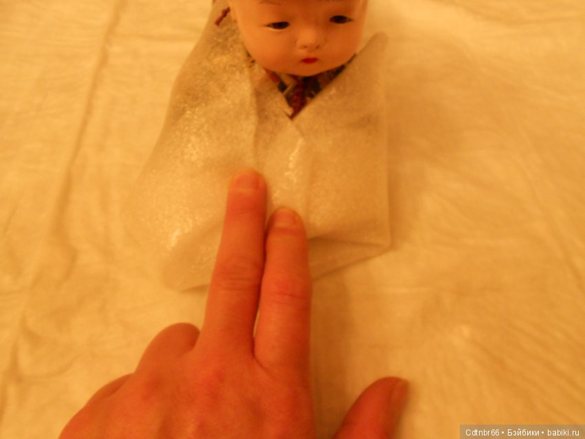 Реставрация антикварного малыша Ichimatsu ningyо + выполняю обещание: Упаковка посылки