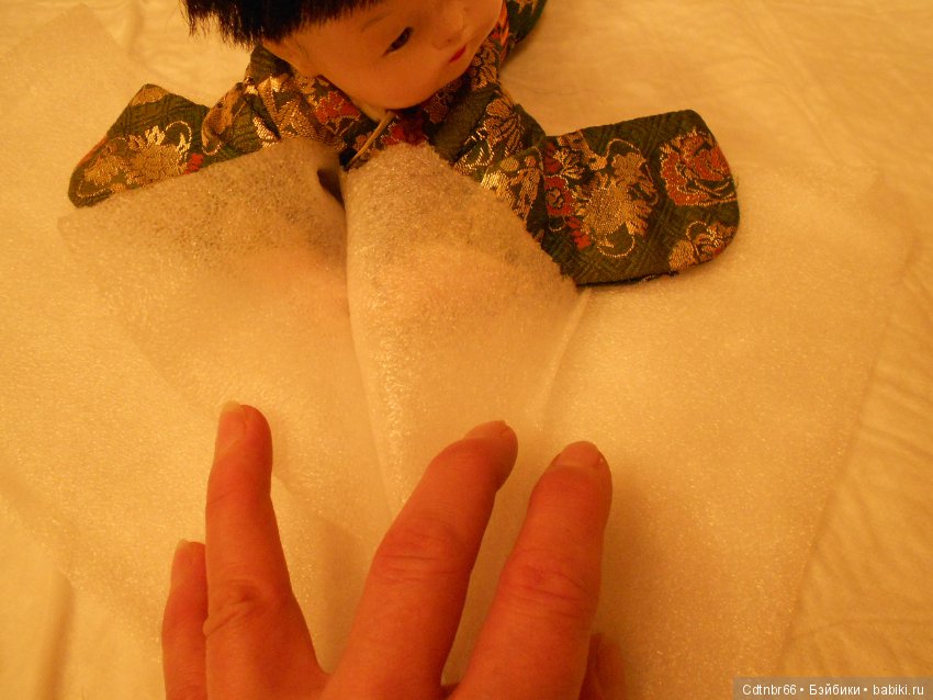 Реставрация антикварного малыша Ichimatsu ningyо + выполняю обещание: Упаковка посылки