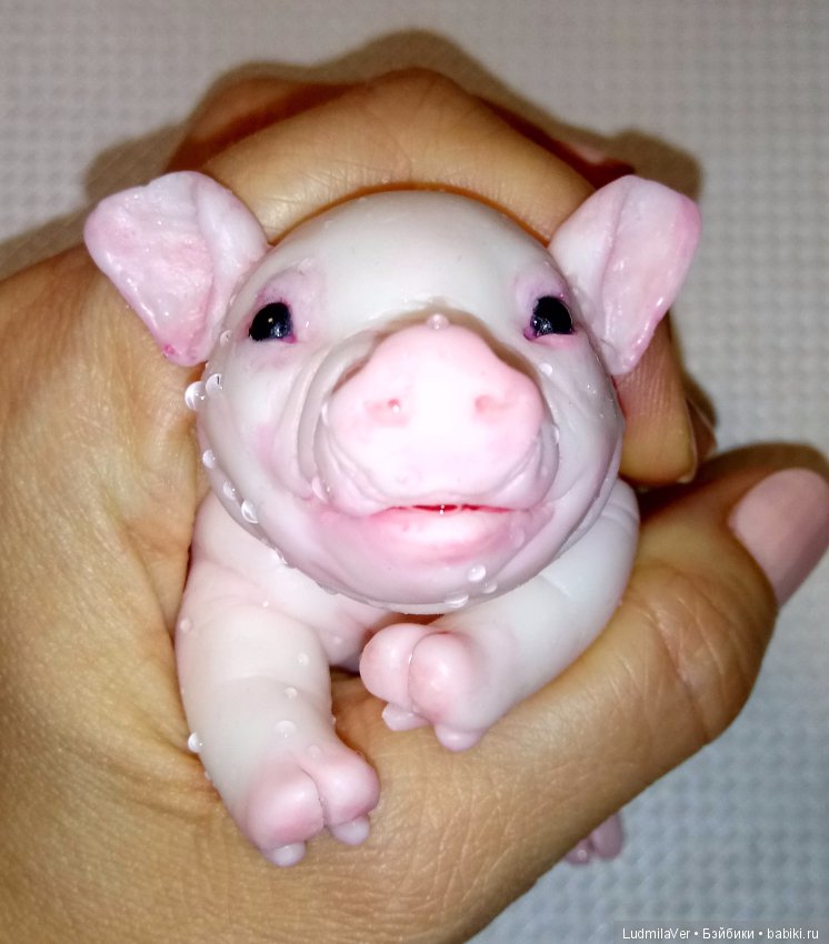 Силиконовый поросенок 10 см Людмилы Вервейко (фото 3)