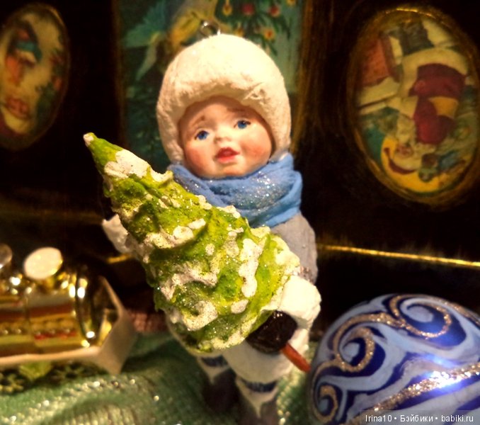 Новые ватные ёлочные игрушки - Набор из четырёх малышей (фото 6)