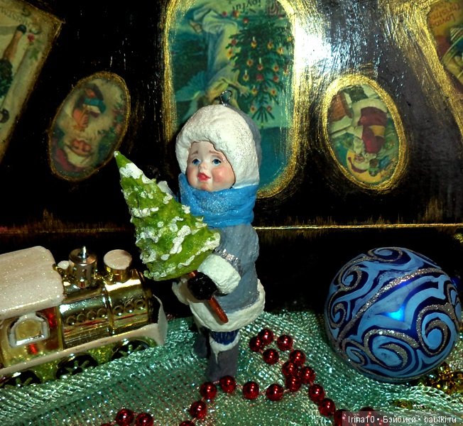 Новые ватные ёлочные игрушки - Набор из четырёх малышей (фото 9)