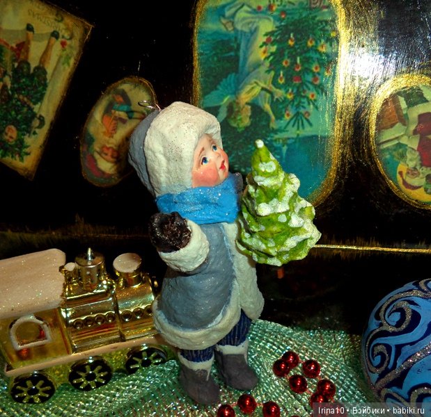 Новые ватные ёлочные игрушки - Набор из четырёх малышей (фото 7)